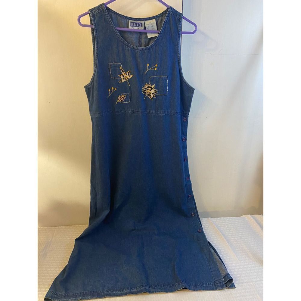 Erica company‎ fall denim gold leaves petite medium mp